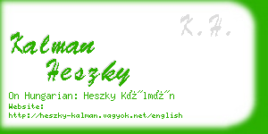 kalman heszky business card